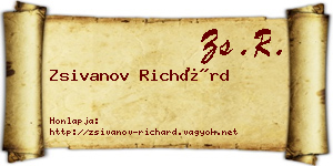 Zsivanov Richárd névjegykártya