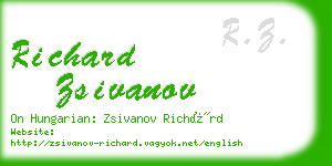 richard zsivanov business card